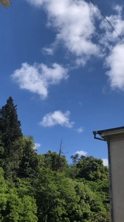 Clear morning skies captured over green Sokhumi hillsides