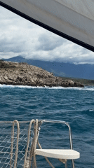 Sailboat spotted off Montenegro coast under partly cloudy skies
