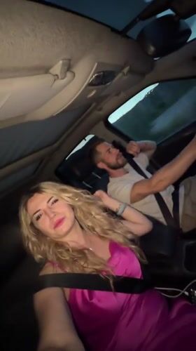 Woman films selfie video while passenger in Montenegro car