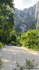 Tourist visits mountain park and wildlife area in Vratsa