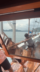Early morning boat operations observed near Labuan Bajo