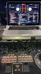 Pioneer DJ controller and MacBook set up at Abuja outdoor event