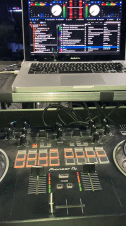 Pioneer DJ controller and MacBook set up at Abuja outdoor event