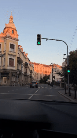 Motorist captures routine drive through Belgrade's diverse cityscape