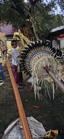 Traditional Balinese ceremony preparation observed in Denpasar