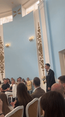 Wedding ceremony conducted at Naro-Fominsk registry office, Russia