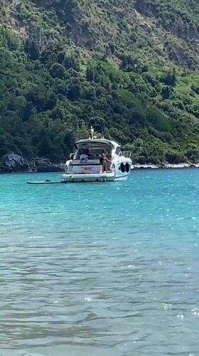 Leisurely boat outing captured in Montenegro's coastal waters