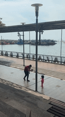 Morning scenes documented at North Jakarta waterfront pier area