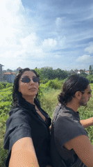 Couple films scooter ride through North Kuta streets