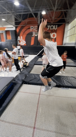 Morning trampoline session draws children, adults in Krasnoyarsk park
