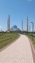 Morning documentation of Hazrat Sultan Mosque in Astana