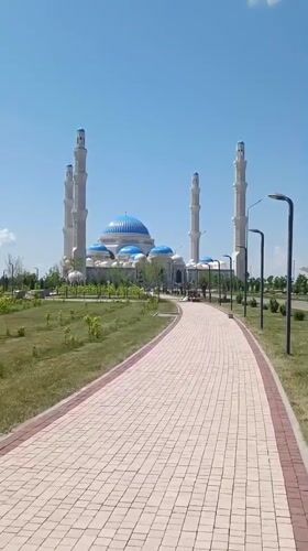 Morning documentation of Hazrat Sultan Mosque in Astana