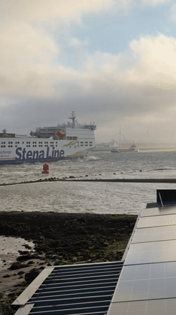 Ferry operations and motorcycles observed at Hook of Holland port