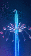 Evening fairground draws crowds in Plovdiv, Bulgaria