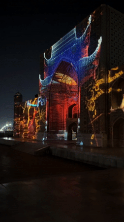 Light show illuminates historic Islamic architecture in Samarkand