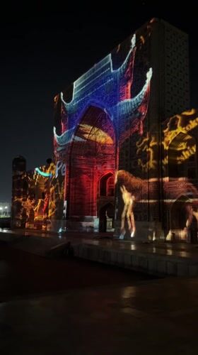 Light show illuminates historic Islamic architecture in Samarkand