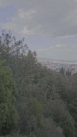 Elevated views of Stara Zagora captured from hillside overlook