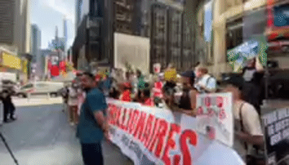 Daytime protest rally held in Times Square area