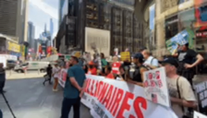 Daytime protest rally held in Times Square area