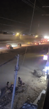 Street scene observed from above in Quetta, Pakistan
