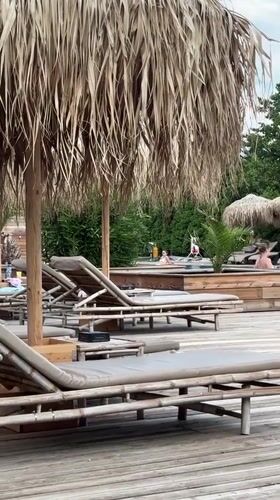 Lazy afternoon at a poolside resort in Plovdiv