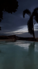 Evening swim and meal prep at Thai residence