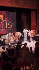 Finale of a live hotel stage show in Serik, Turkey