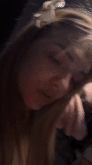 Woman recorded in multiple indoor scenes in Russian village