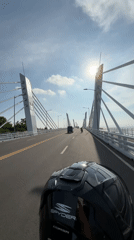 Motorcyclist crosses Francisco Bangoy Bridge in Davao City