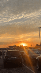 Sunset illuminates Marrakesh parking lot, captured by witnesses