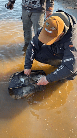 Early morning fishing expedition documented in Chaykovsky, Russia