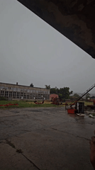 Rainstorm documented at industrial facility in Karnobat, Bulgaria
