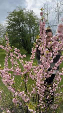 Woman in plaid jacket filmed outdoors in Kryvyi Rih