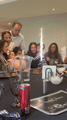 Birthday celebration with cake and buffet in Mexico City