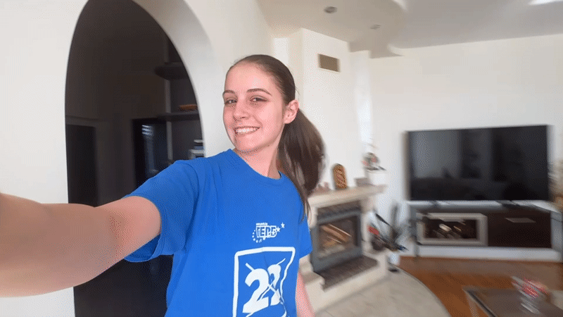 Young woman documents casual moments in Bulgarian home setting