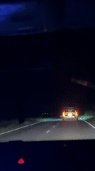 Red-yellow lit vehicle spotted on dark road near Lozarevo