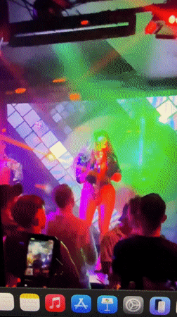 Performer entertains crowd at North Kuta venue with dancing