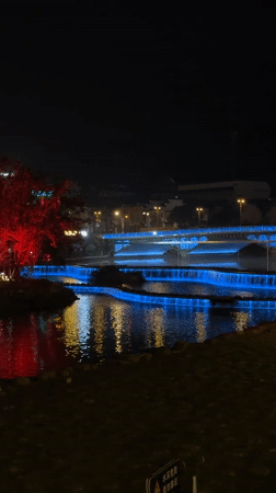 Nighttime scenes captured in illuminated Wulingyuan district