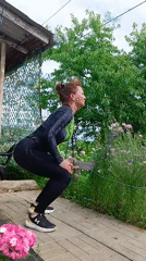 Outdoor workout session in a Vyazovka garden, midday
