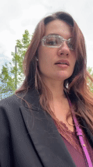 Woman photographed multiple times in Belgrade street photography session