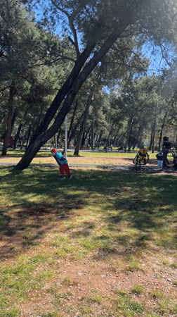 Child plays, basketball game observed in Podgorica park