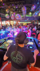DJs entertain crowds at Moscow nightclub during Friday evening