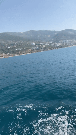 Boat journey recorded off Alanya coast, Turkey