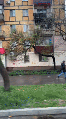 Rainy afternoon drive documented in Kryvyi Rih residential district