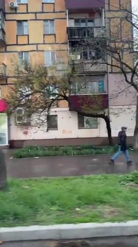 Rainy afternoon drive documented in Kryvyi Rih residential district