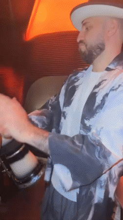 Musicians, DJs perform at illuminated Dubai venue with drums, hookahs