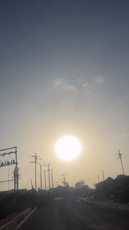 Morning scene captured on gravel road in Jos, Nigeria