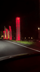 Nighttime drive captured through upscale Kuta Selatan residential area