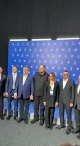 Officials hold formal press conference in Uzhhorod, Ukraine