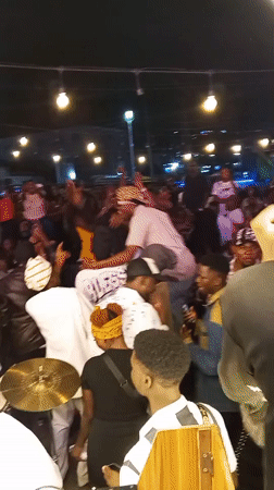 Late-night party in Lokoja with DJ and live drums